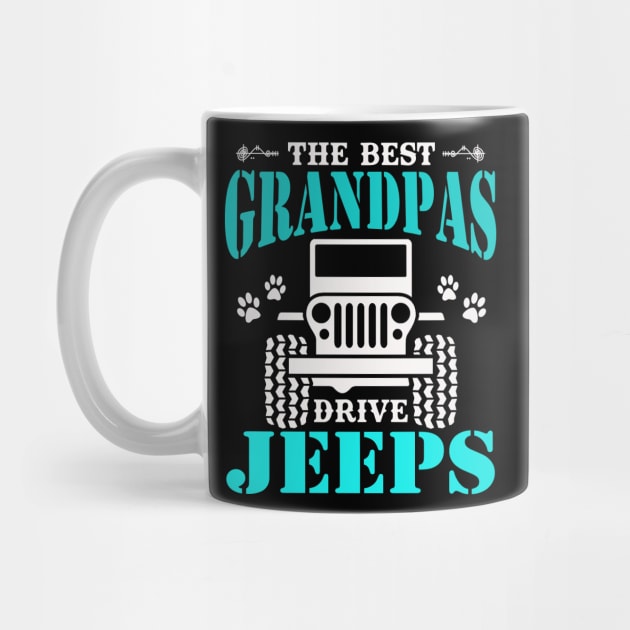 the best Grandpas drive jeeps cute dog paws father's day gift by Jane Sky